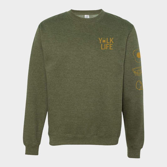 Green Long Sleeve Yolk Life - Unisex Crewneck Sweatshirt